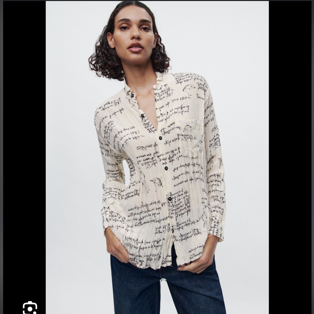 ZARA WRINKLE LOOK PRINTED SHIRT